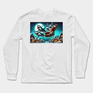 Santa Jaws: We Are Gonna Need A Bigger Sleigh! Long Sleeve T-Shirt